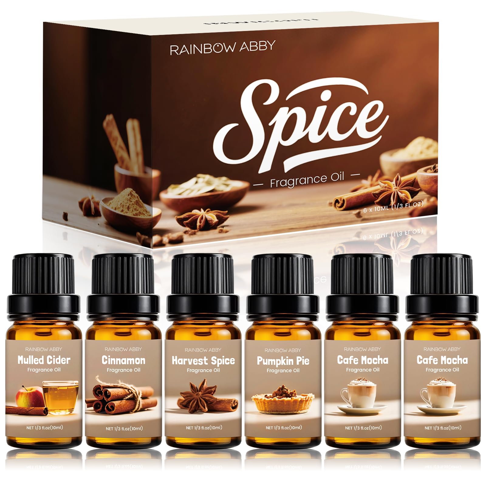 Cinnamon essential oil bottle from Rainbow Abbey Spice Set 6x10ml