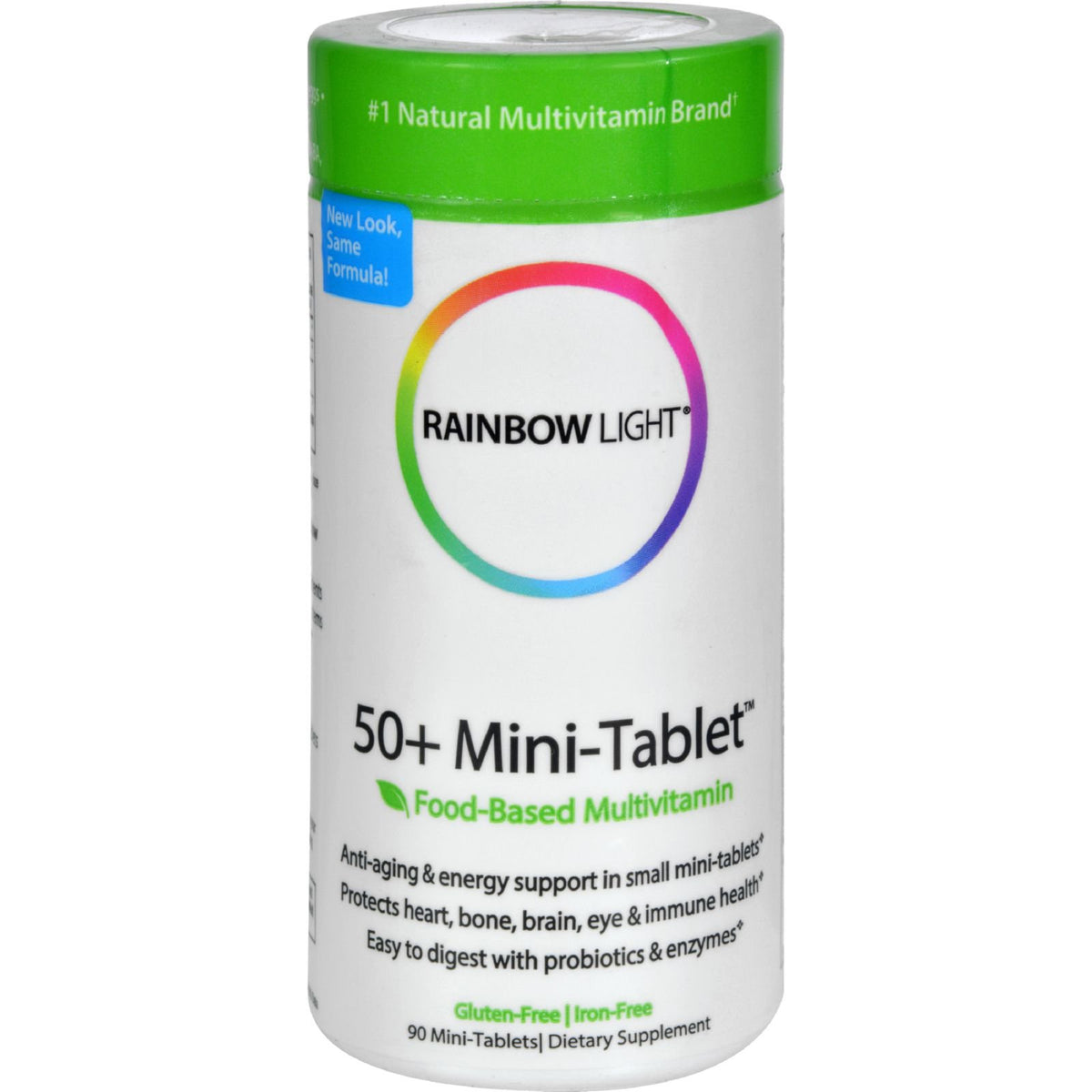 Rainbow Light 50+ Mini Multivitamin 90-count bottle front view