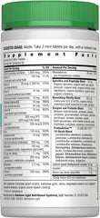 Serving suggestion showing three mini-tablets for Rainbow Light 50+ Multivitamin