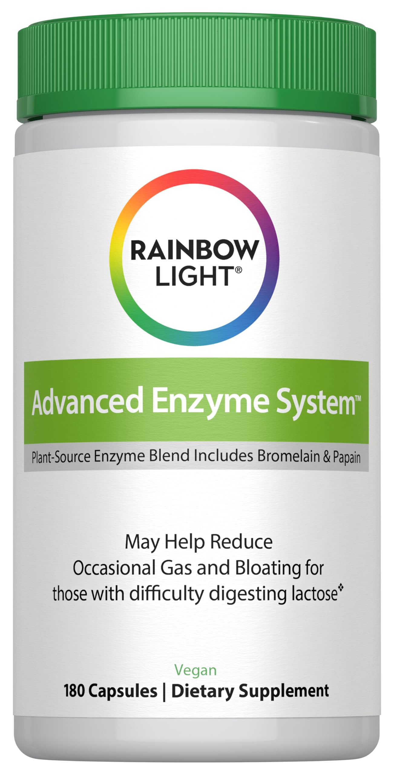 Rainbow Light Advanced Enzyme System bottle and label