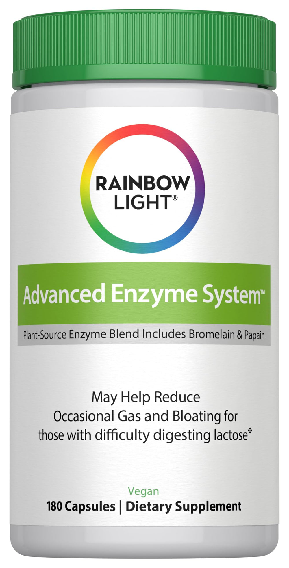 Rainbow Light Advanced Enzyme System bottle and label