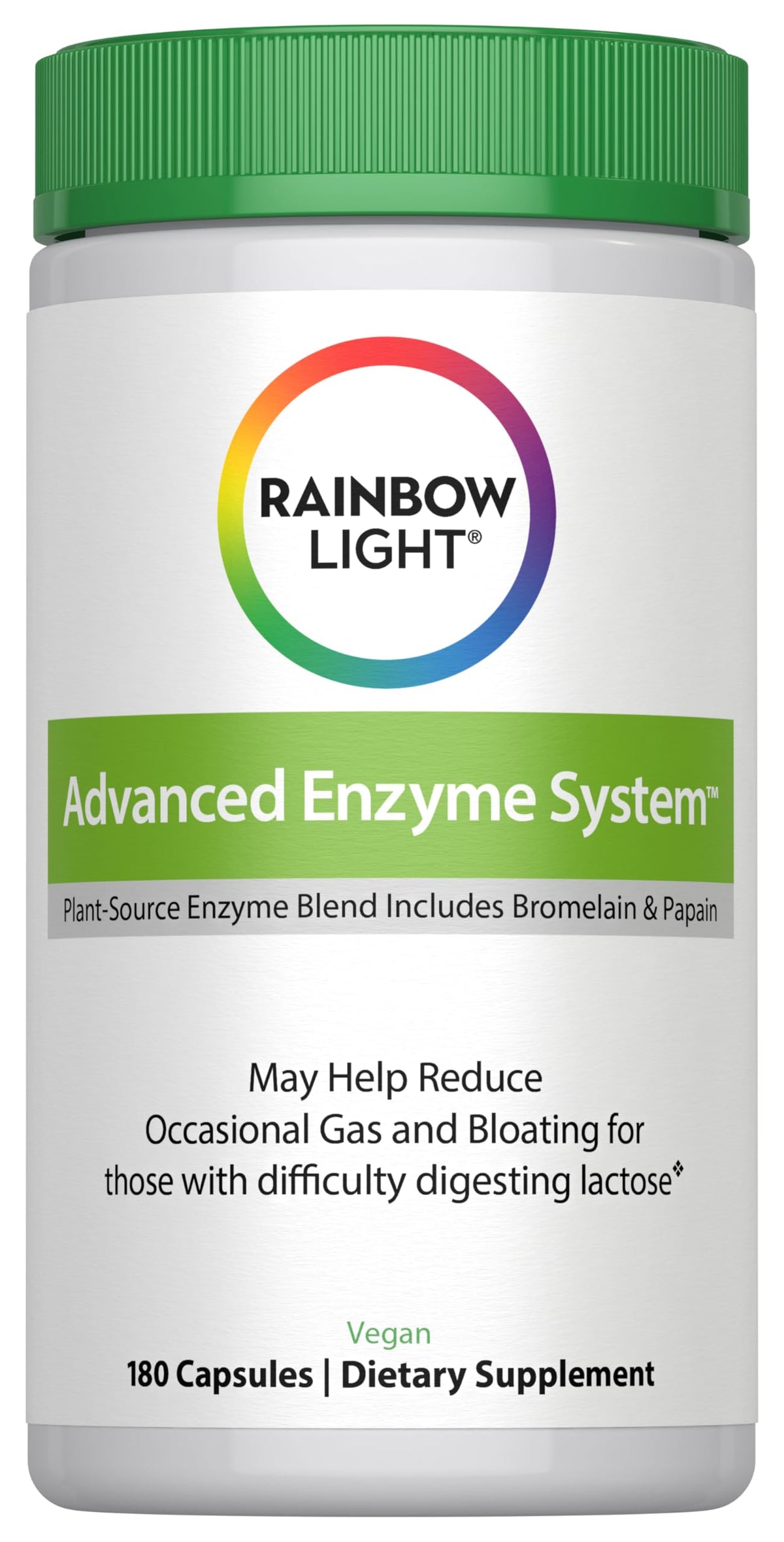 Rainbow Light Advanced Enzyme System bottle and label