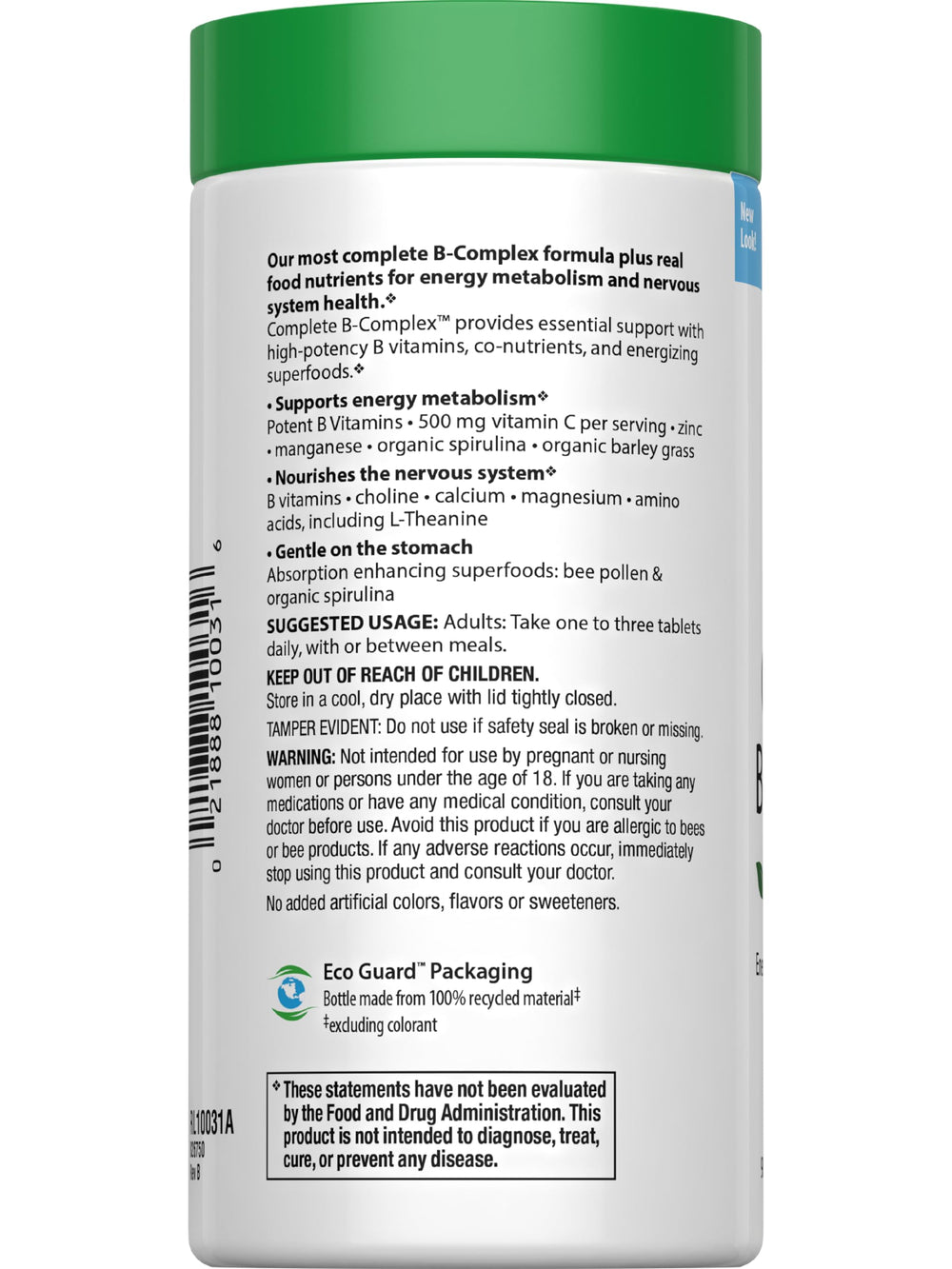 Herbal and vitamin C energizing blend for vitality and immunity in Rainbow Light B-Complex
