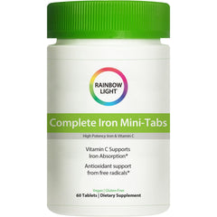 Front view of Rainbow Light Complete Iron Mini-Tabs bottle
