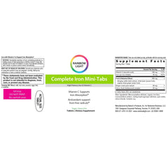 Ingredients and supplement facts for Complete Iron Mini-Tabs