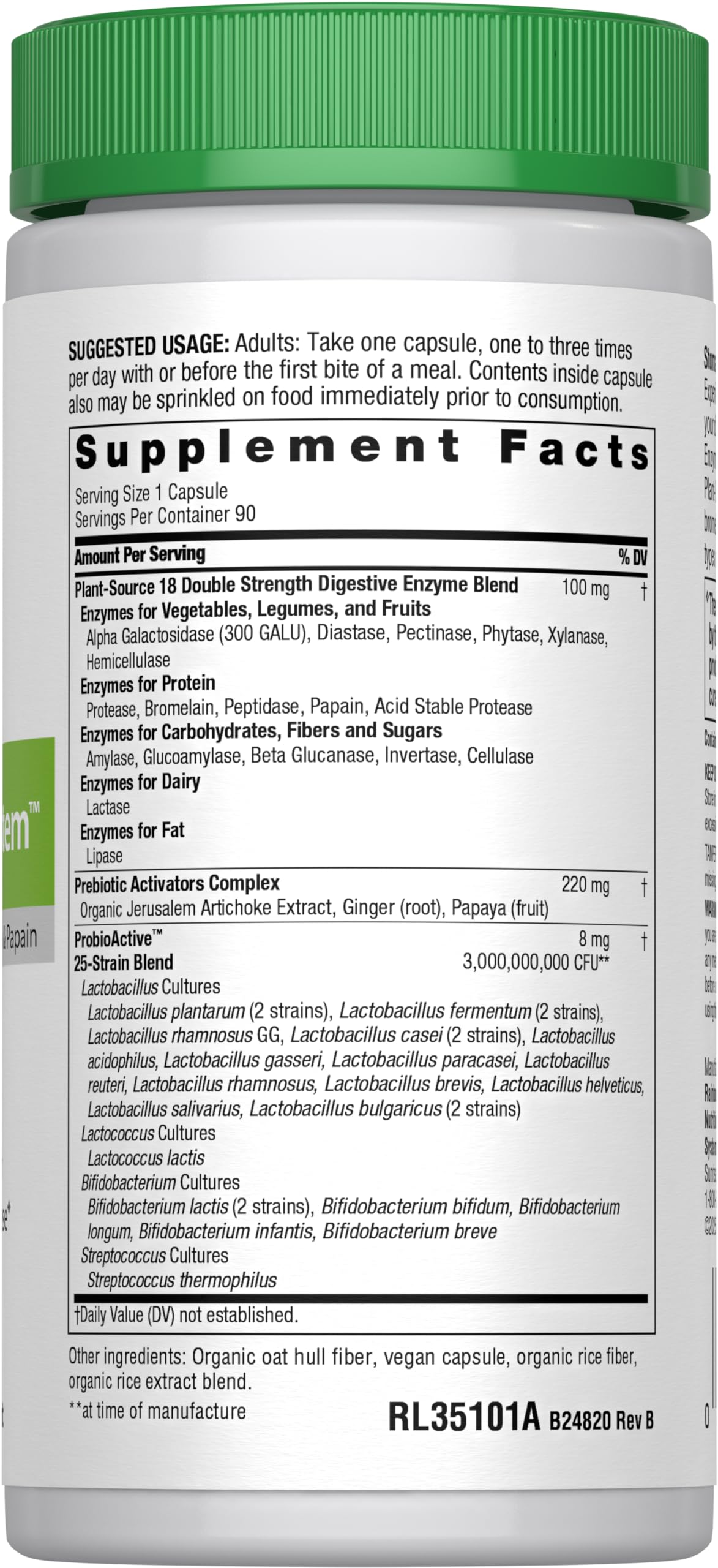 V-Capsules Rainbow Light enzyme system with bottle
