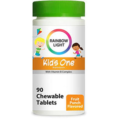 Colorful fruit imagery for Rainbow Light Kids multivitamin