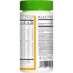 Ingredient highlights including probiotic blend on Rainbow Light bottle