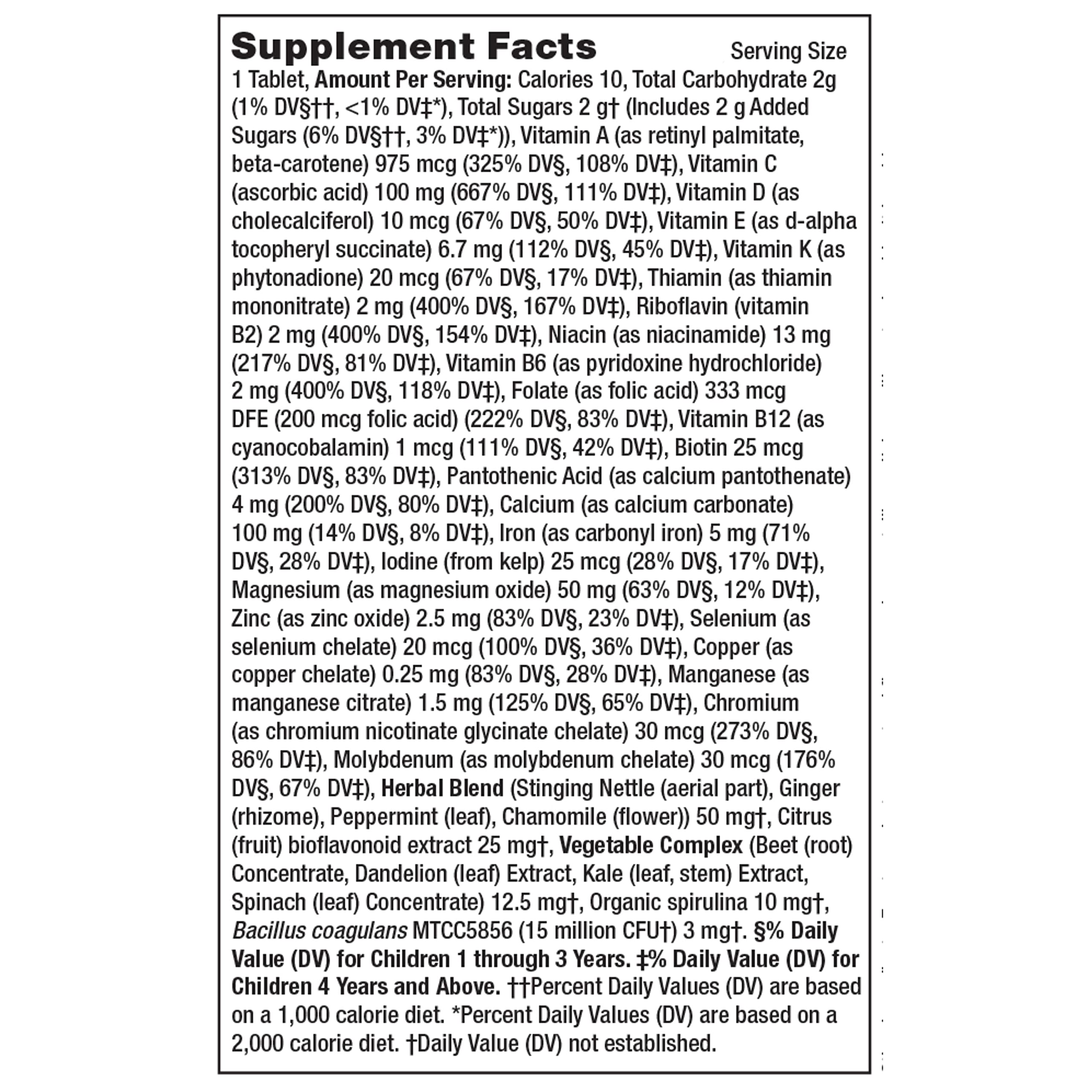 Vegetarian and gluten-free labeling on bottle