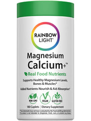 Rainbow Light Magnesium Calcium + Food Based Tablets bottle label