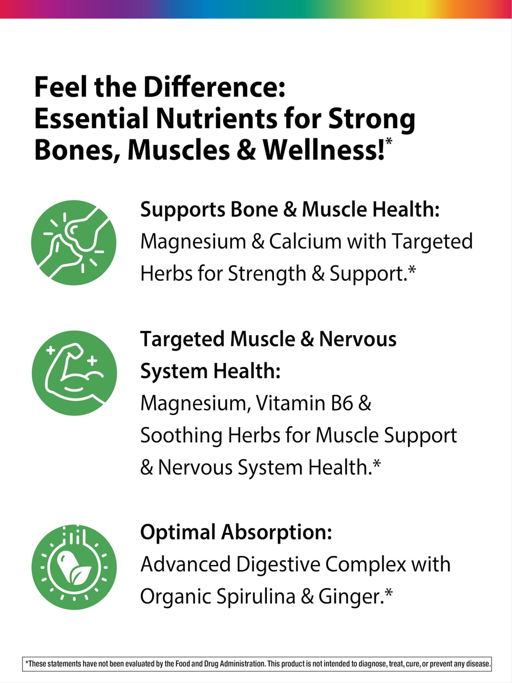 Spirulina, horsetail and ginger blend in supplement