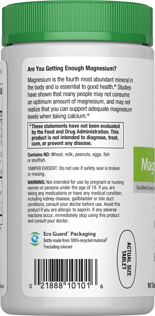 Supplement facts panel for Rainbow Light Magnesium Calcium Plus