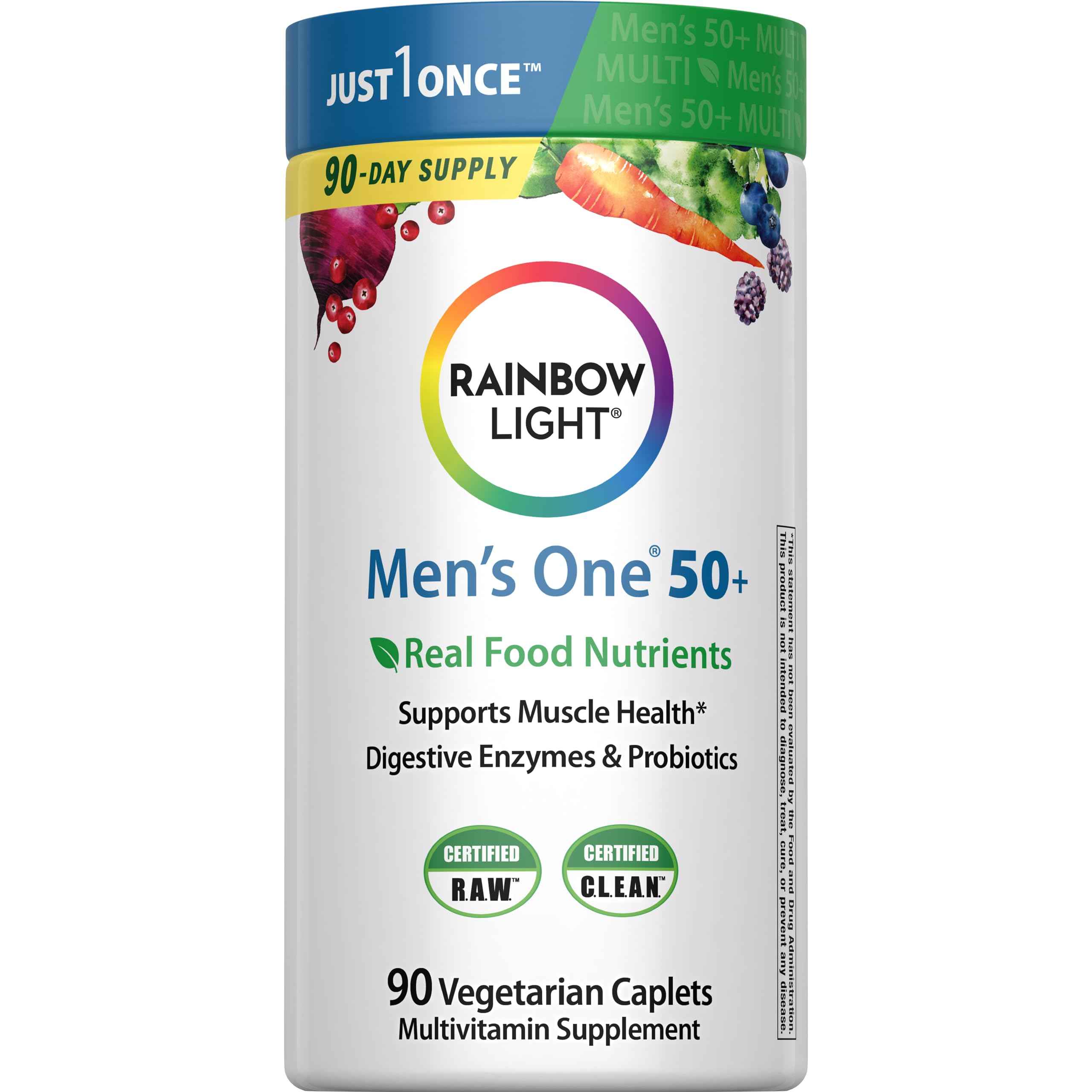 Rainbow Light Men's One 50+ Multivitamin bottle