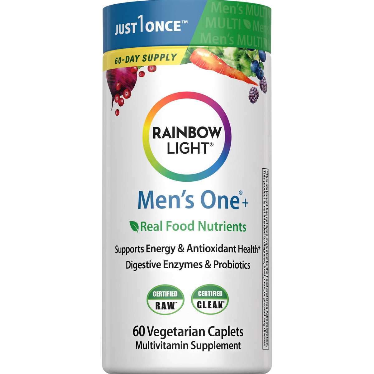 Rainbow Light Men's One Multivitamin bottle - front view