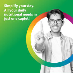 Nutrition facts panel of Rainbow Light Men's One Multivitamin