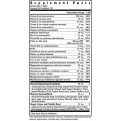 Rainbow Light Multivitamin Womens One Powder bottle label close-up