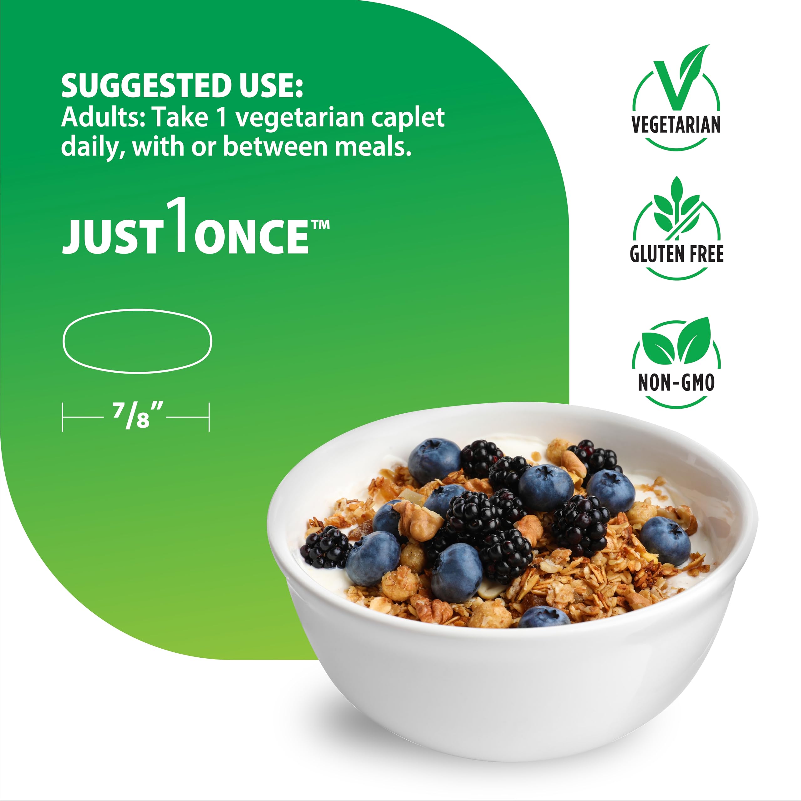 Non-GMO and vegetarian certifications shown on packaging