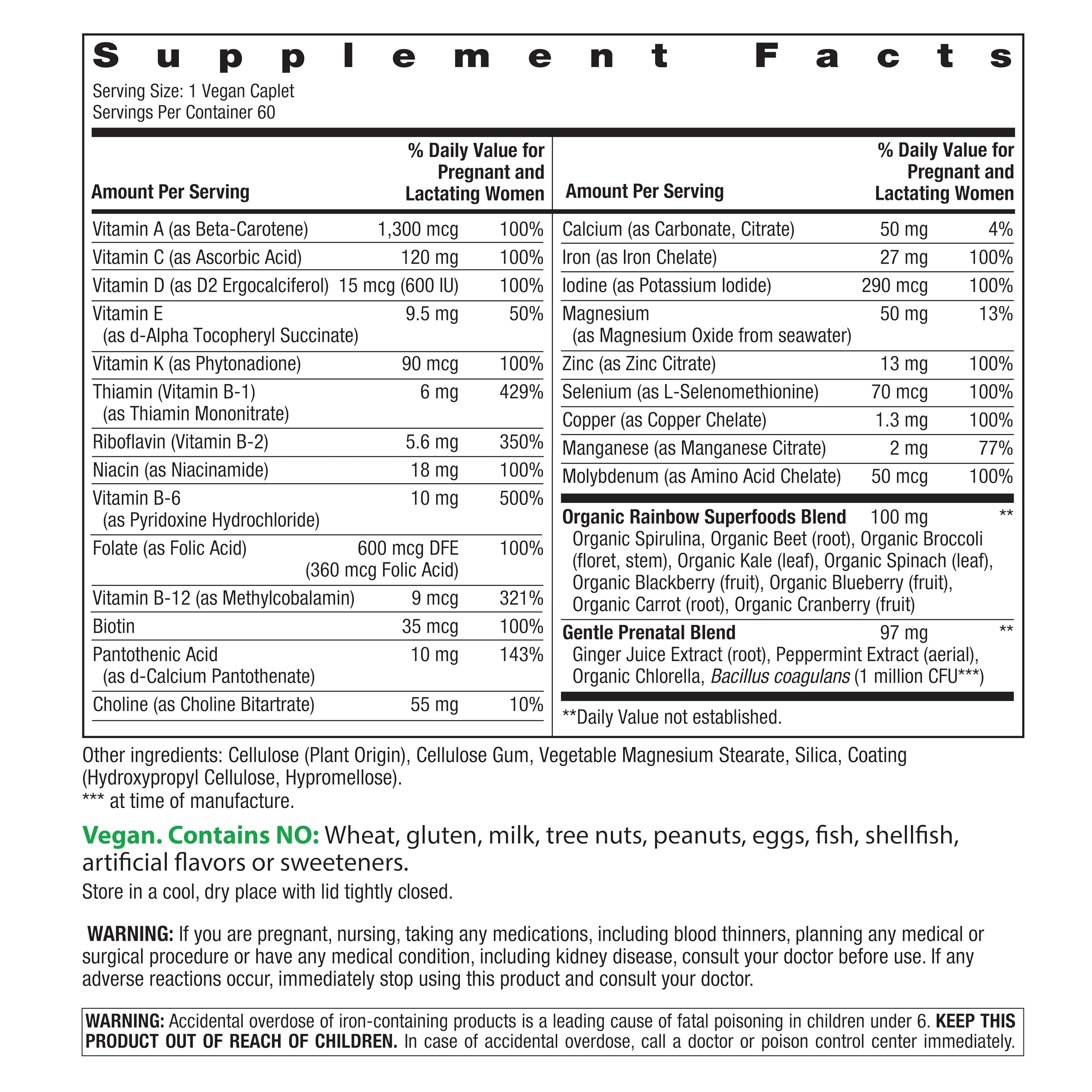 Close-up of Rainbow Light Prenatal One Plus tablets
