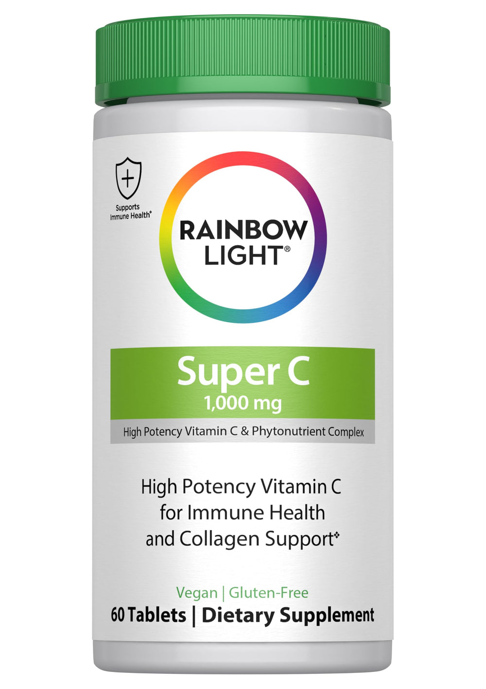 Rainbow Light Super C 1000 mg bottle front label – 60-count