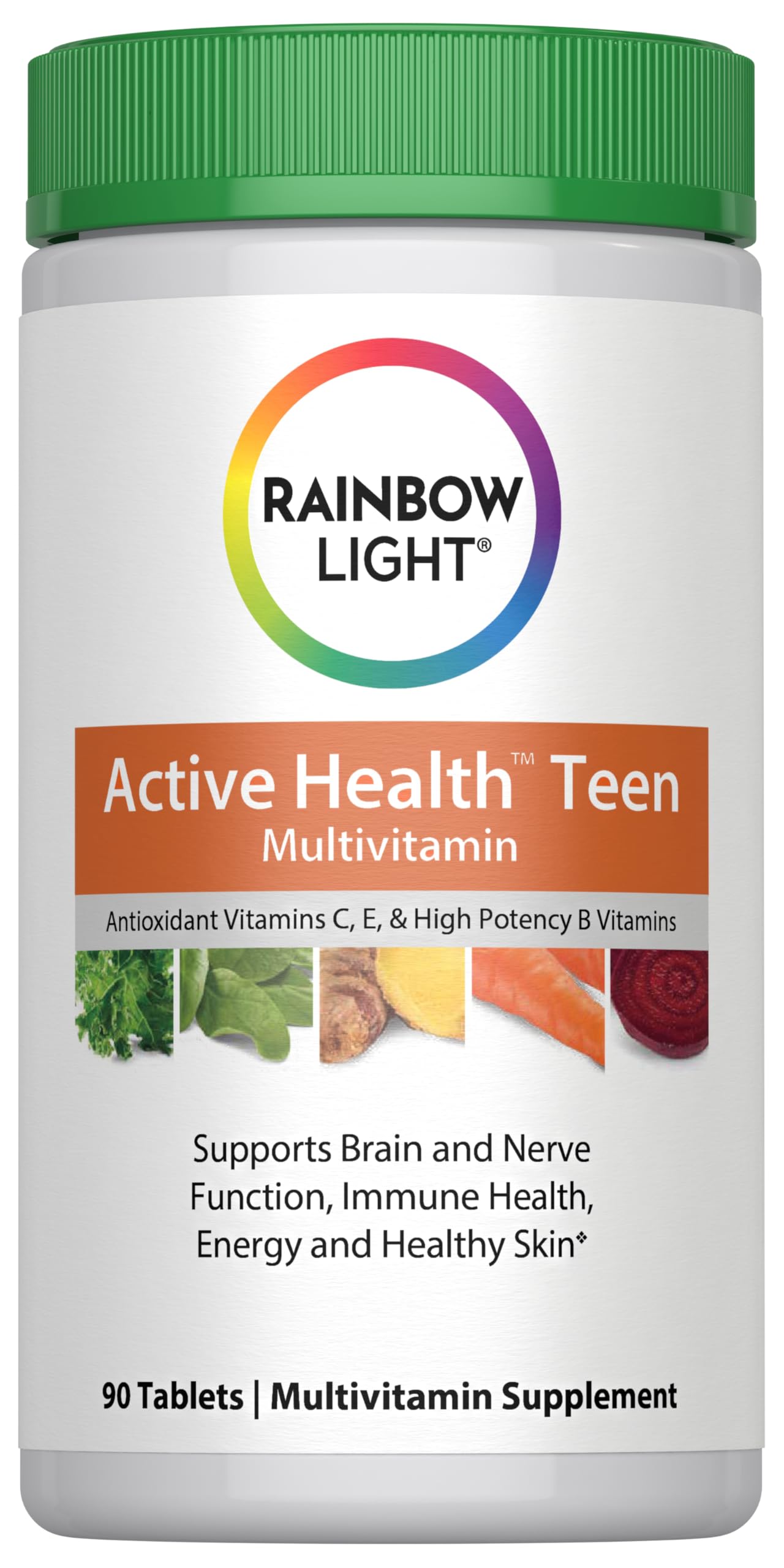Rainbow Light Teen Multivitamin for Fruit Punch flavor – bottle and tablets