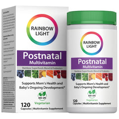 Rainbow Light Vibrance Postnatal Multivitamin bottle – 120-count packaging
