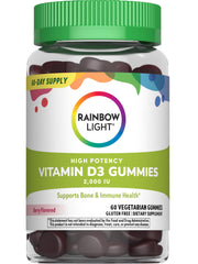 Rainbow Light Vitamin D3 2000 IU Berry Gummies bottle label