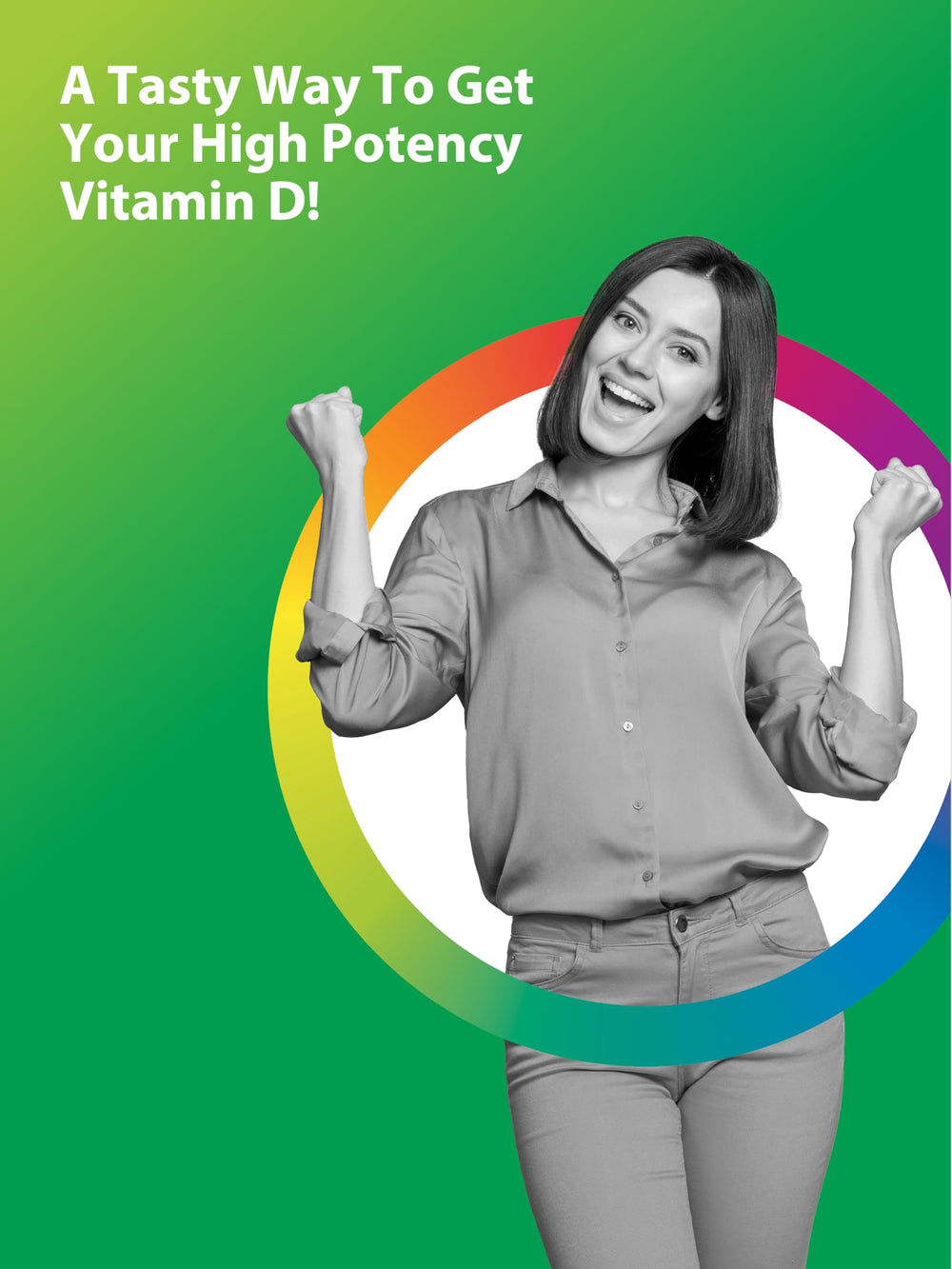 Vitamin D3 gummies label highlighting immune support and 2000 IU