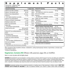 Rainbow Light Women 50+ bottle label close-up highlighting key nutrients