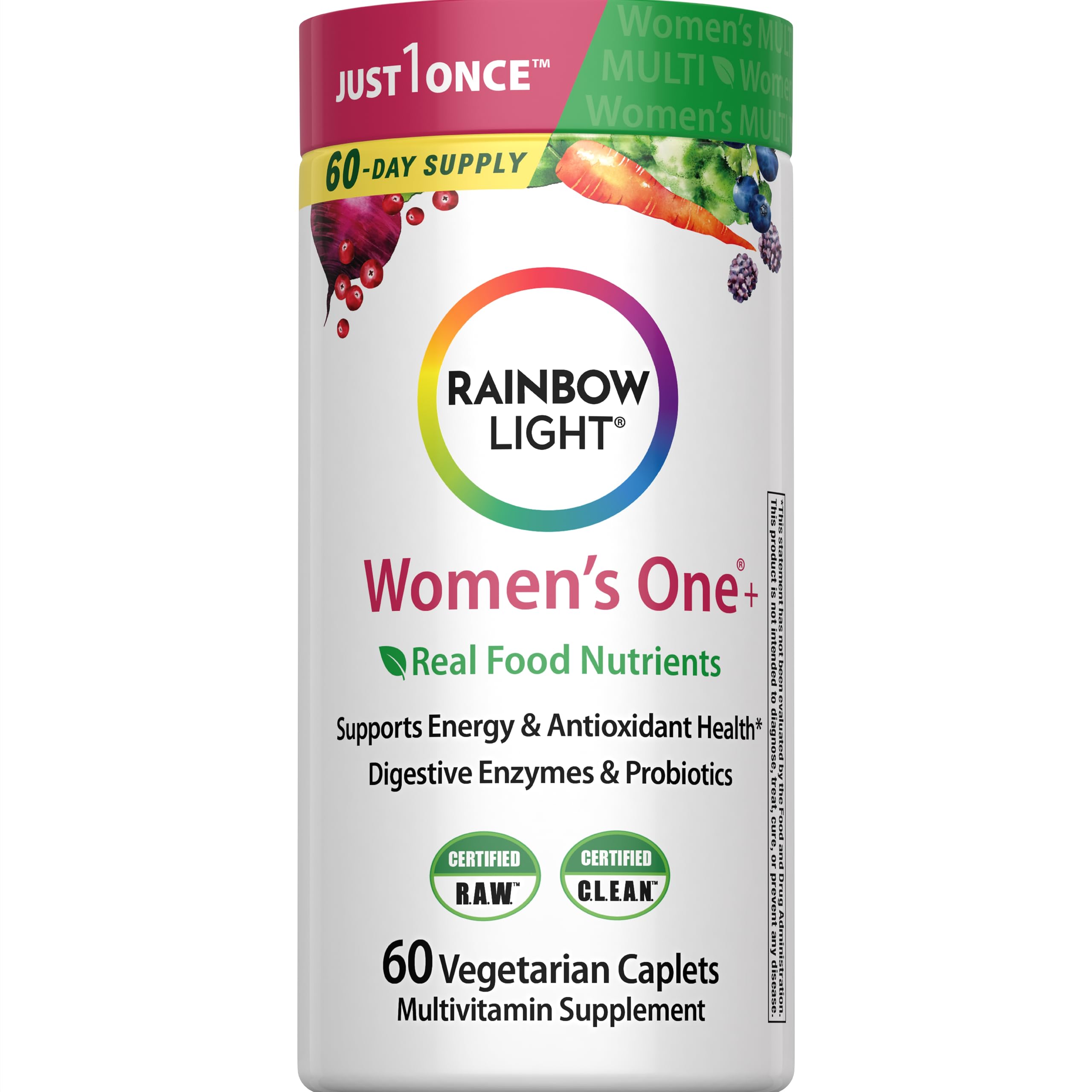 Rainbow Light Women's One High-Potency Daily Multivitamin bottle front view
