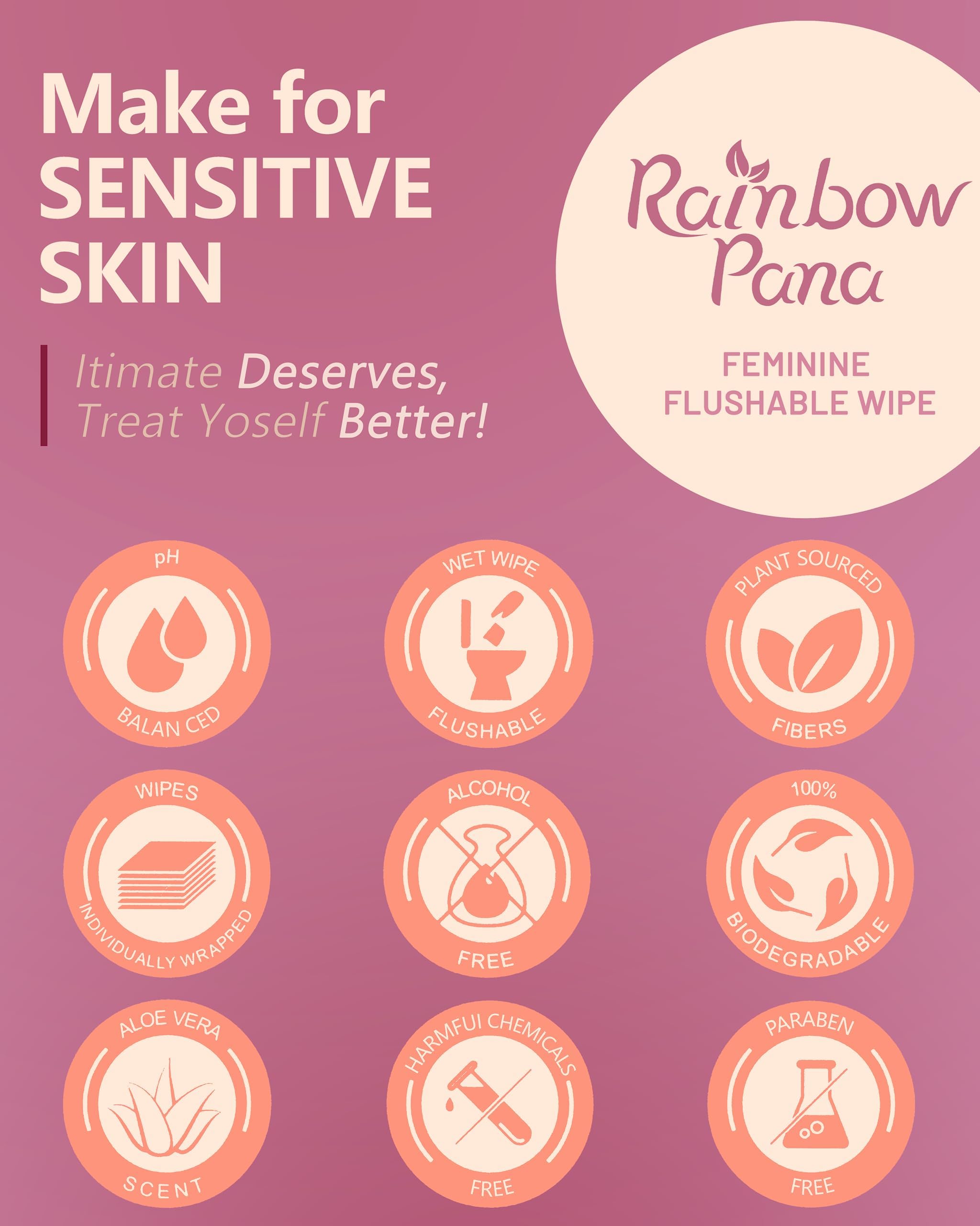 RainbowPana wipes measure 7.9 by 5.5 inches for thorough cleaning.