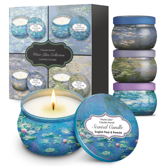 RainCaper four art designs candles in decorative gift box for home decor