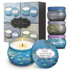 RainCaper four art designs candles in decorative gift box for home decor