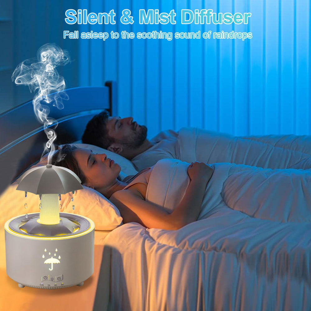 Humidifier displaying 7-color LED night light mode