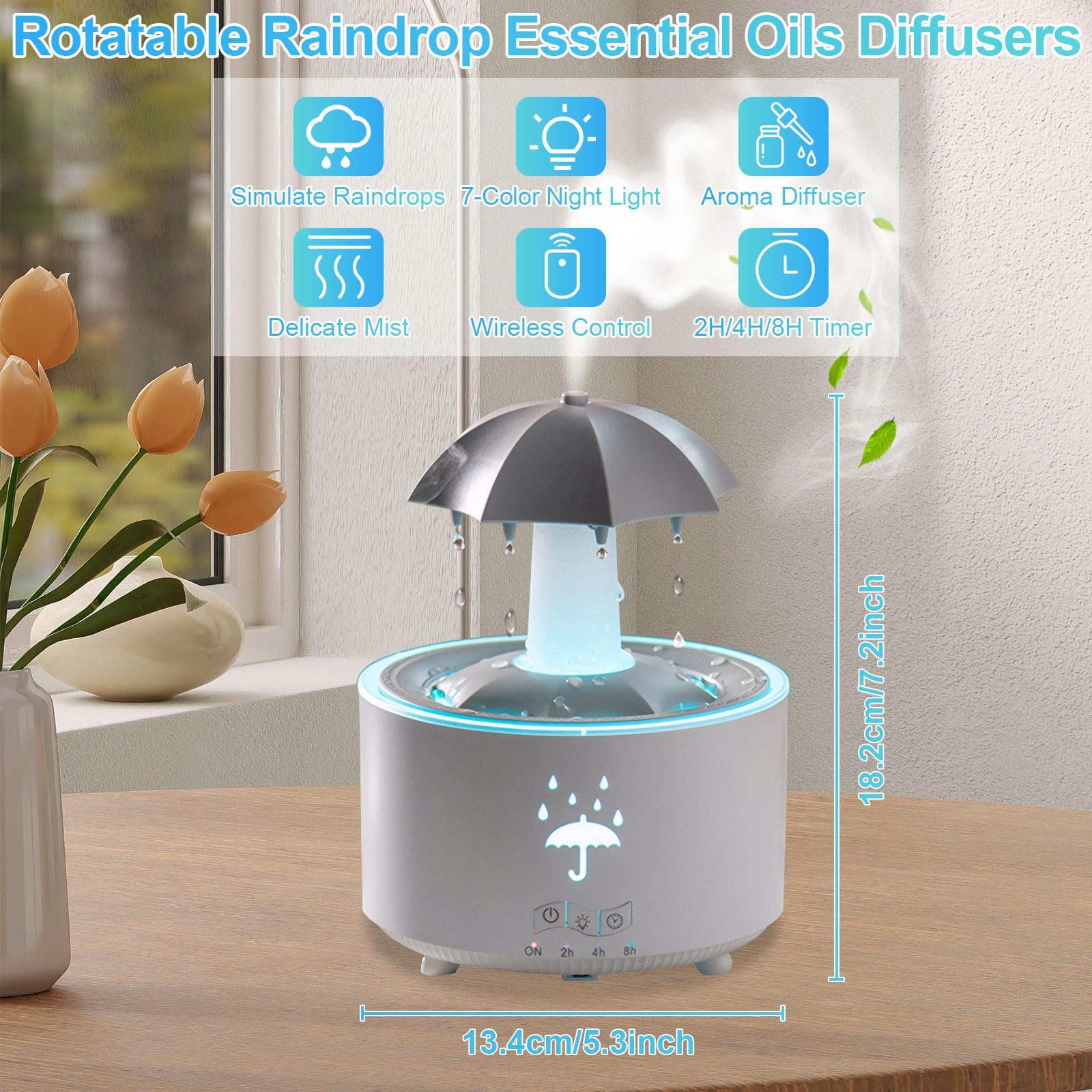 Aromatherapy diffuser releasing fragrant mist