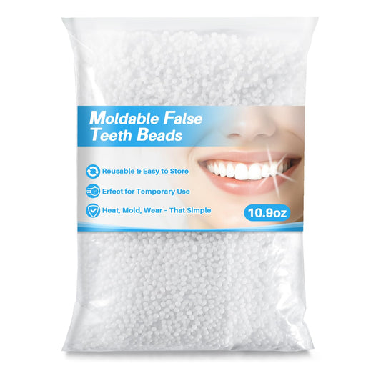 Rainflow thermoplastic beads for teeth fitting close-up