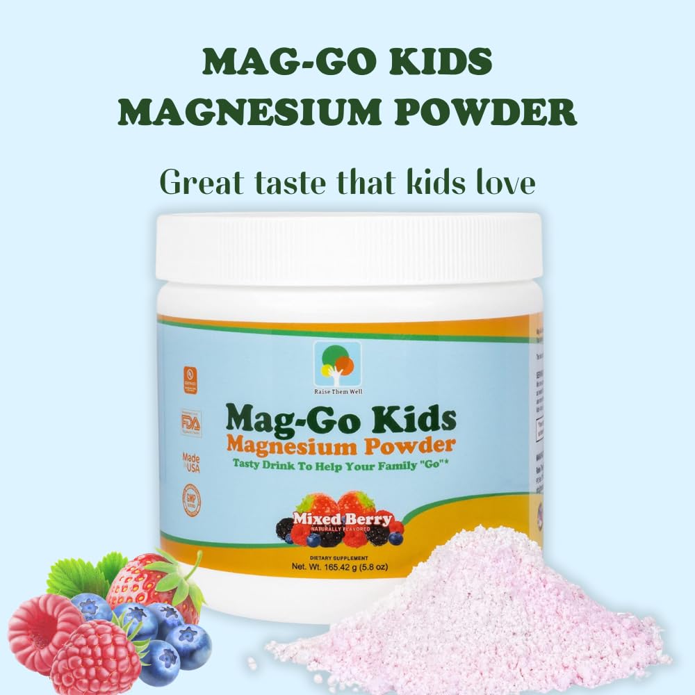 Kids-friendly flavor options for Mag-Go magnesium powder