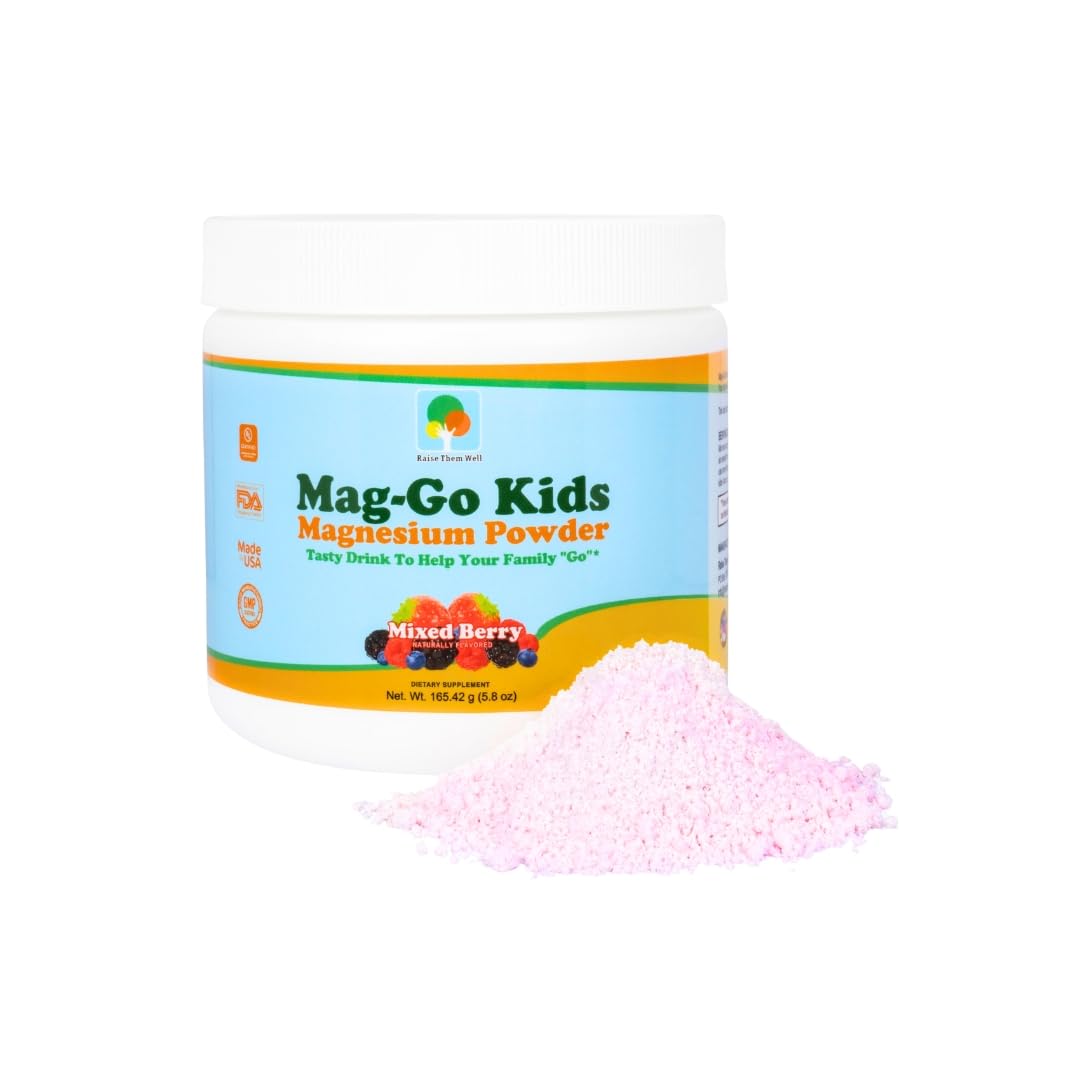 Raise Them Well Mag-Go Kids Magnesium Powder Mixed Berry tub