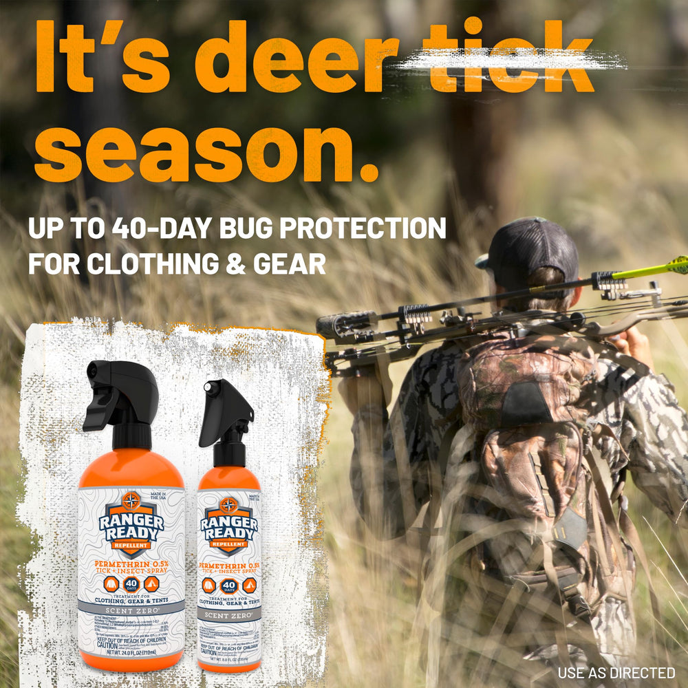 Ranger Ready Permethrin Spray shows scent-zero odor for outdoor use.