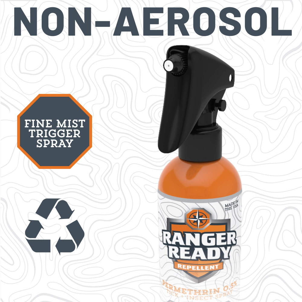 Ranger Ready Permethrin unscented packaging communicates scent-free protection.
