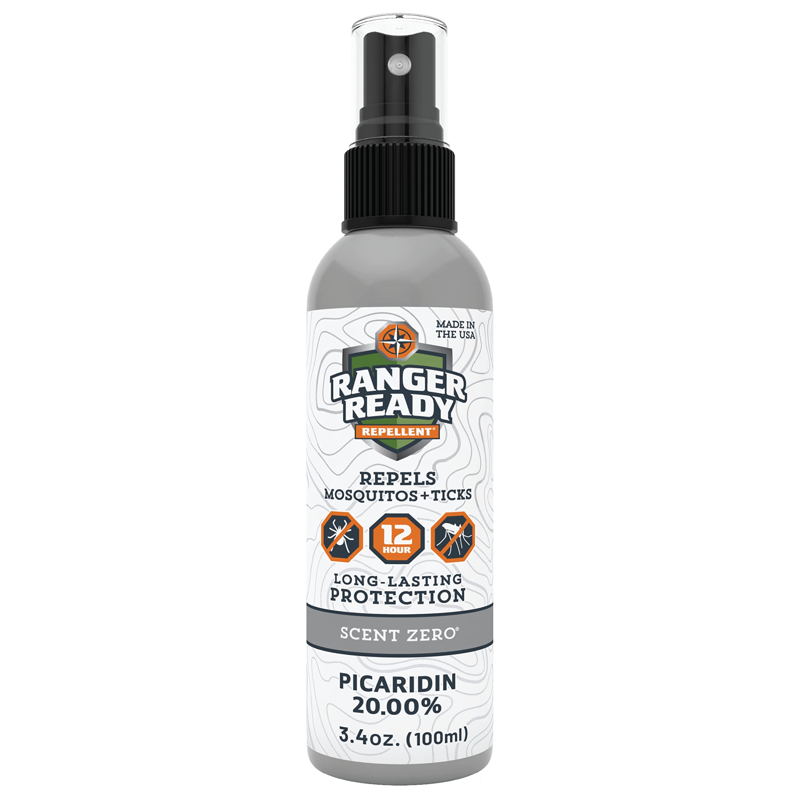 Ranger Ready Picaridin spray bottle providing portable protection against mosquitoes and ticks.