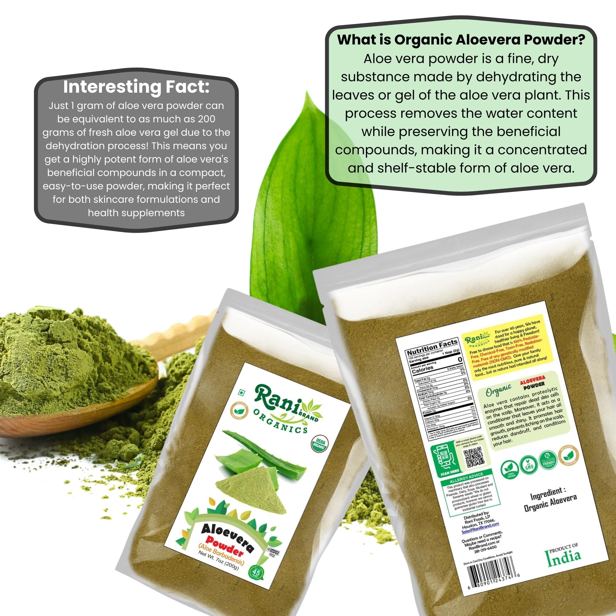 Scoop of Aloe Vera powder in a spoon