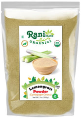 Front view of Rani Organic Lemongrass Powder 7oz/200g