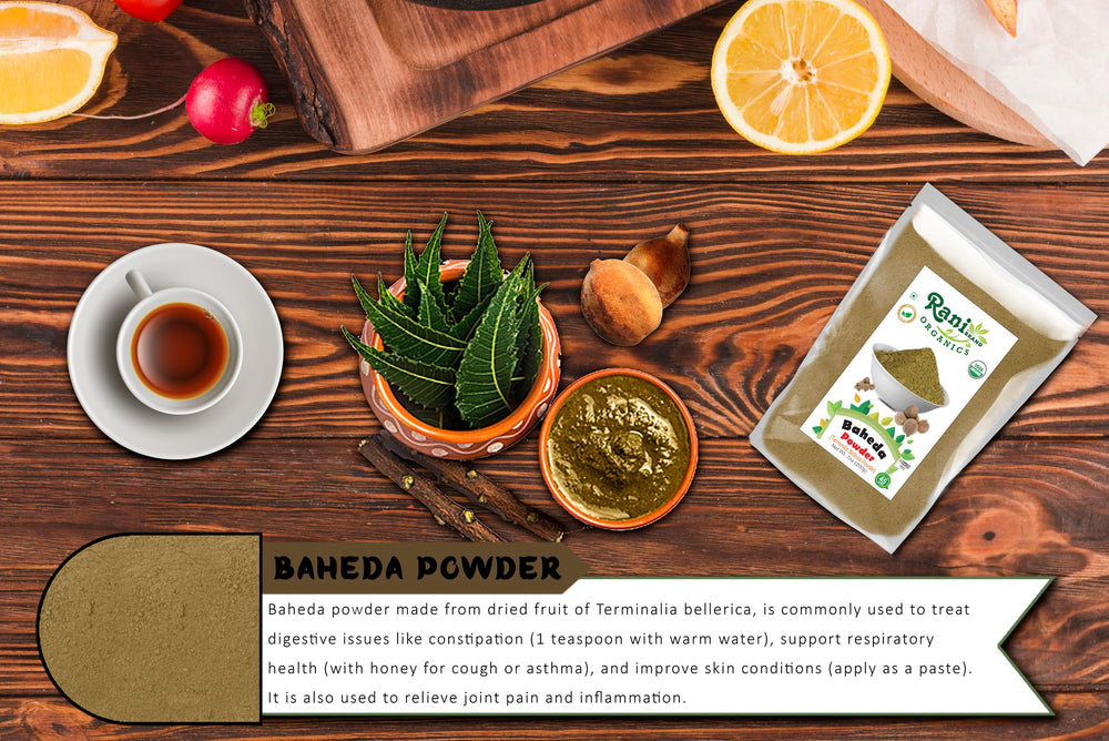 Non-GMO and Gluten-Free icons with Baheda powder