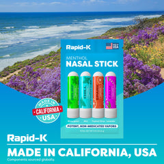 Rapid-K Nasal Stick portable-use design suits travel, gym, and office sessions