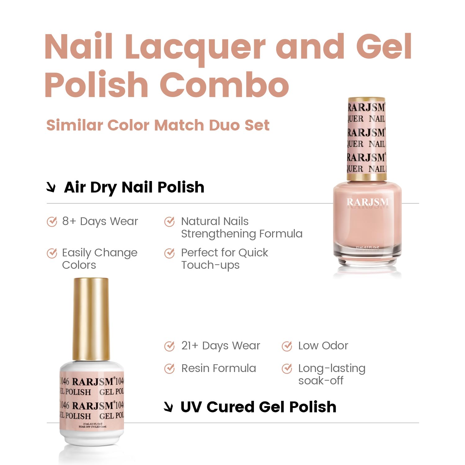 RARJSM Apricot Pink Lacquer application shot emphasizes versatile nude-pink tone.