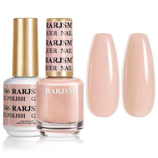 RARJSM Nude Pink Gel Nail Polish bottle front for bold salon-ready color at home.
