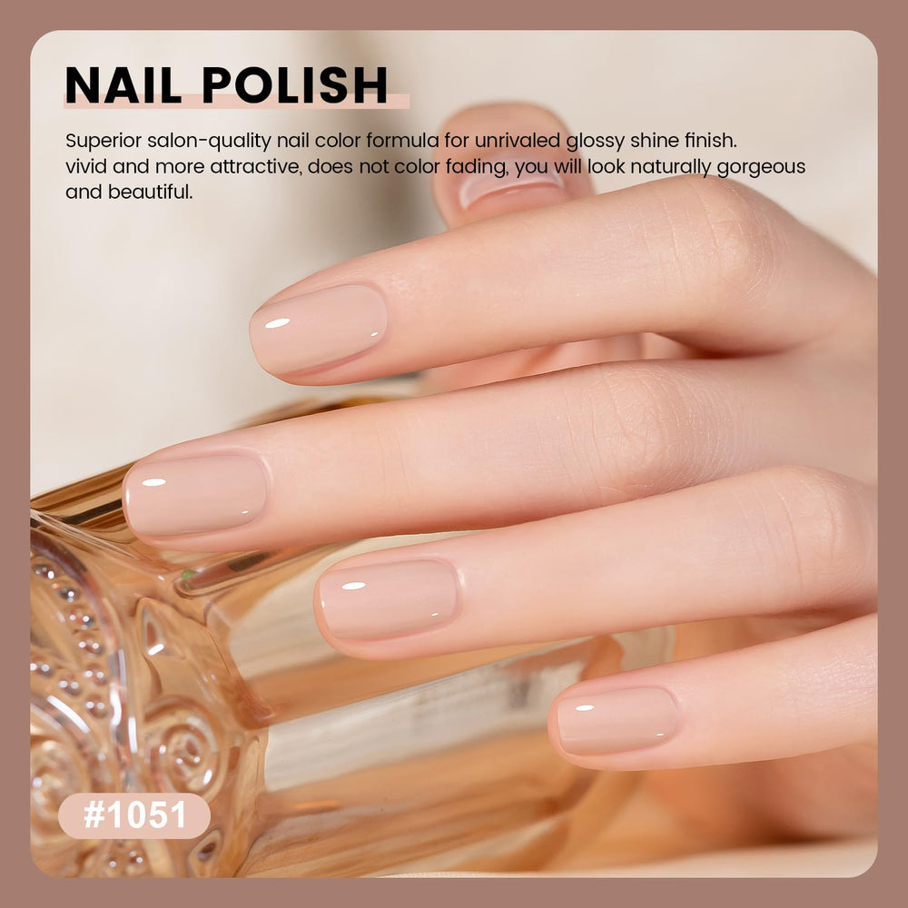 RARJSM Nude Pink Gel Nail Polish under lamp delivers durable salon-like finish at home.