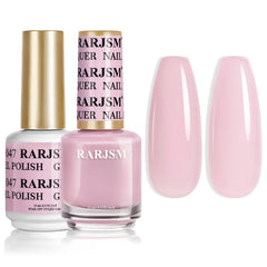 RARJSM pastel pink gel polish bottle close-up for at-home manicure versatility