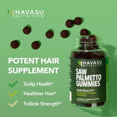 Close-up of raspberry-flavored Saw Palmetto Gummies