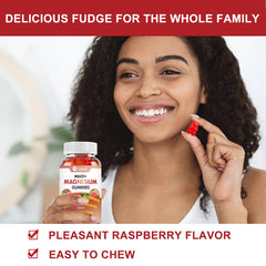 Raspberry-flavored gummies close-up